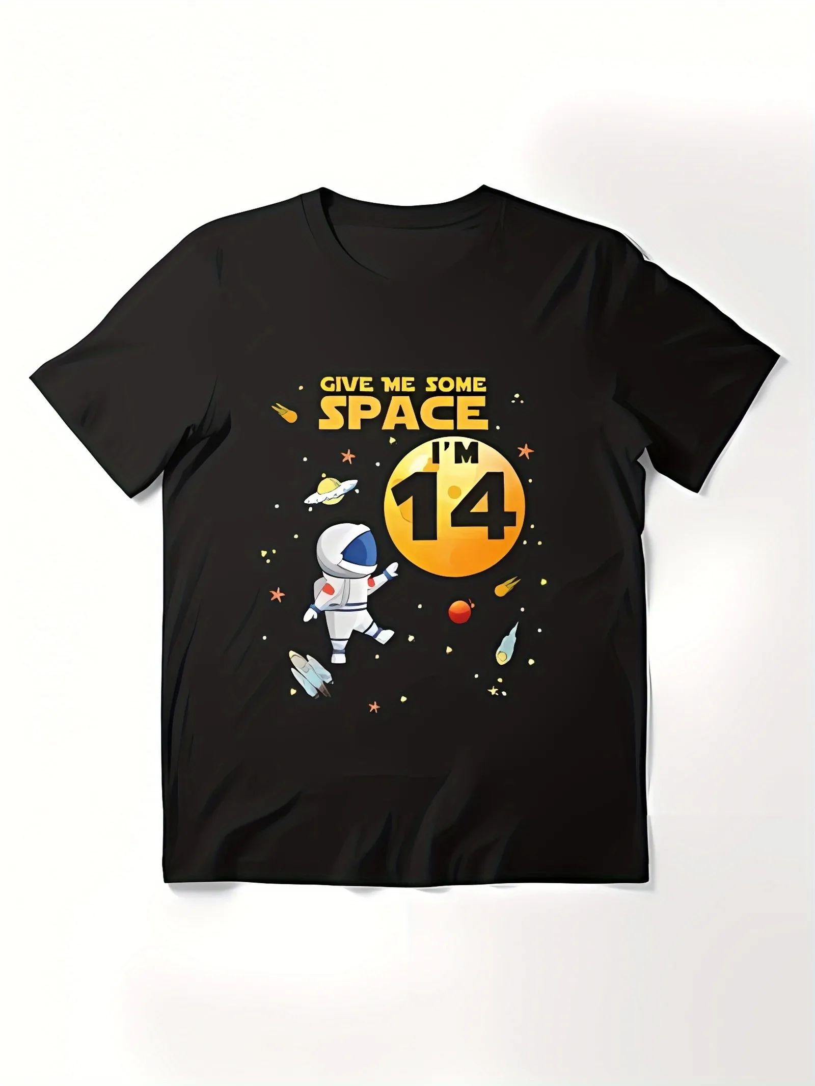 Tailorly Men's Printed Tee - Give Me Some Space Floating Astronaut Surrounded By Stars And Distant Planets sold by Tailorly