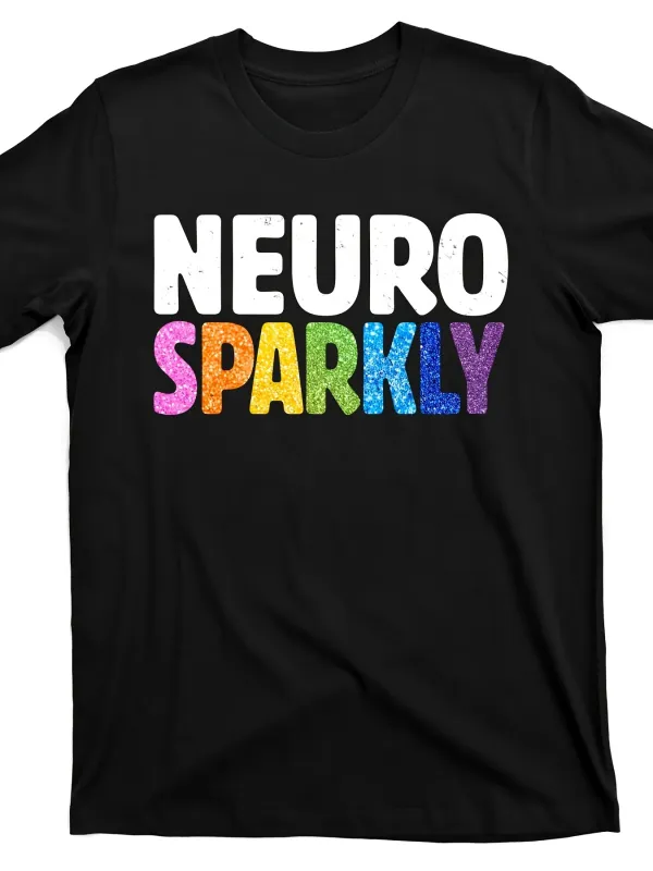 Tailorly Men's Printed Tee - Neuro Sparkly Bold Rainbow Glitter Text Design T Shirt made by Tailorly