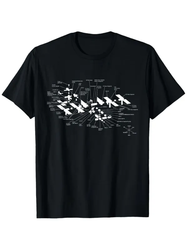 Tailorly Men's Printed Tee - Technical Diagram Drawing With Flying Jet Fighters Formation made by Tailorly