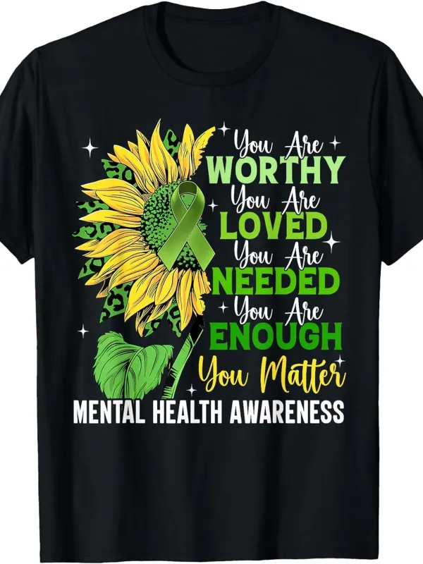 Tailorly Men's Printed Tee - You Matter Colorful Sunflower With Bold Inspirational Text Design T Shirt made by Tailorly