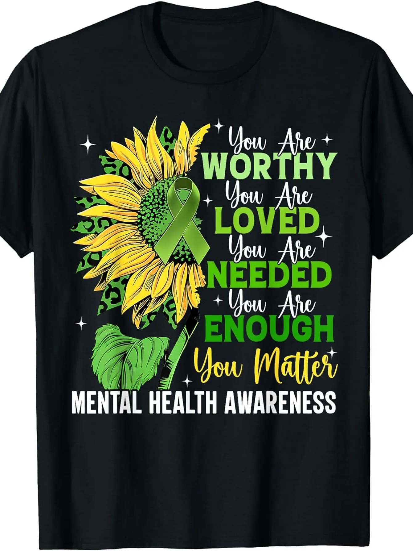 Tailorly Men's Printed Tee - You Matter Colorful Sunflower With Bold Inspirational Text Design T Shirt sold by Tailorly