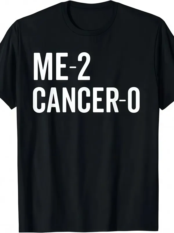 Tailorly Men's Printed Tee - Me 2 Cancer 0 Bold Statement White Letters T Shirt made by Tailorly