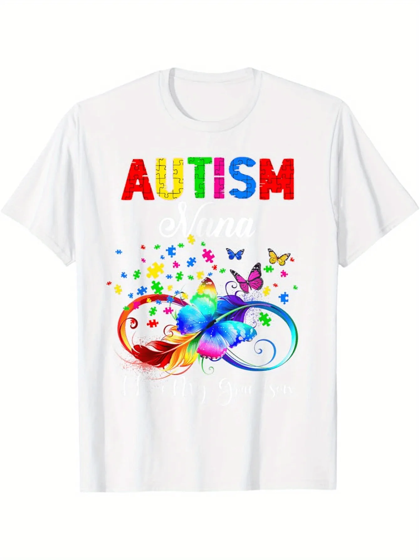 Tailorly Men's Printed Tee - Autism Colorful Infinity Butterflies With Vibrant Splashes And Rainbow Design sold by Tailorly