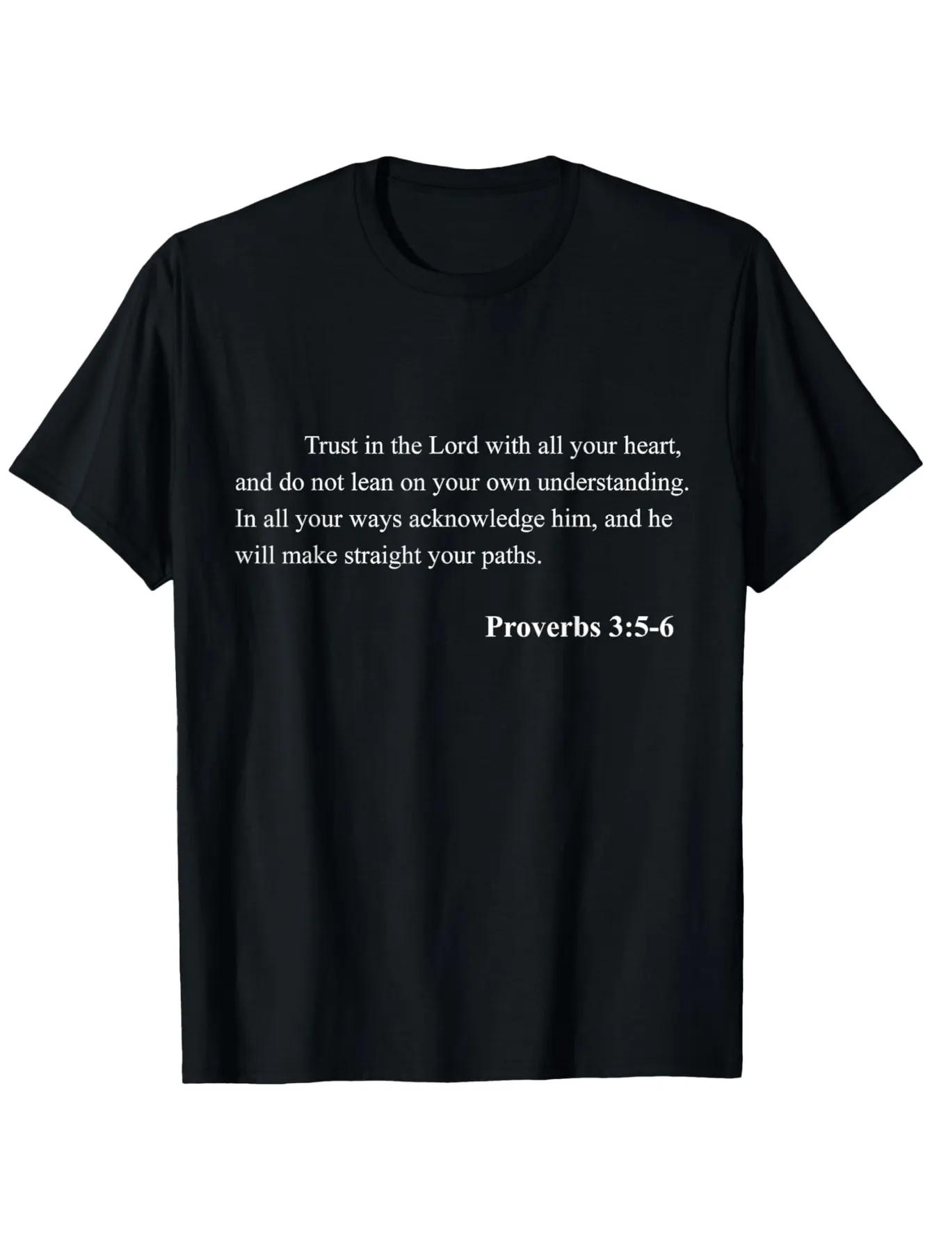 Tailorly Men's Printed Tee - Trust In The Lord Scriptural Wisdom Calm Black T Shirt sold by Tailorly