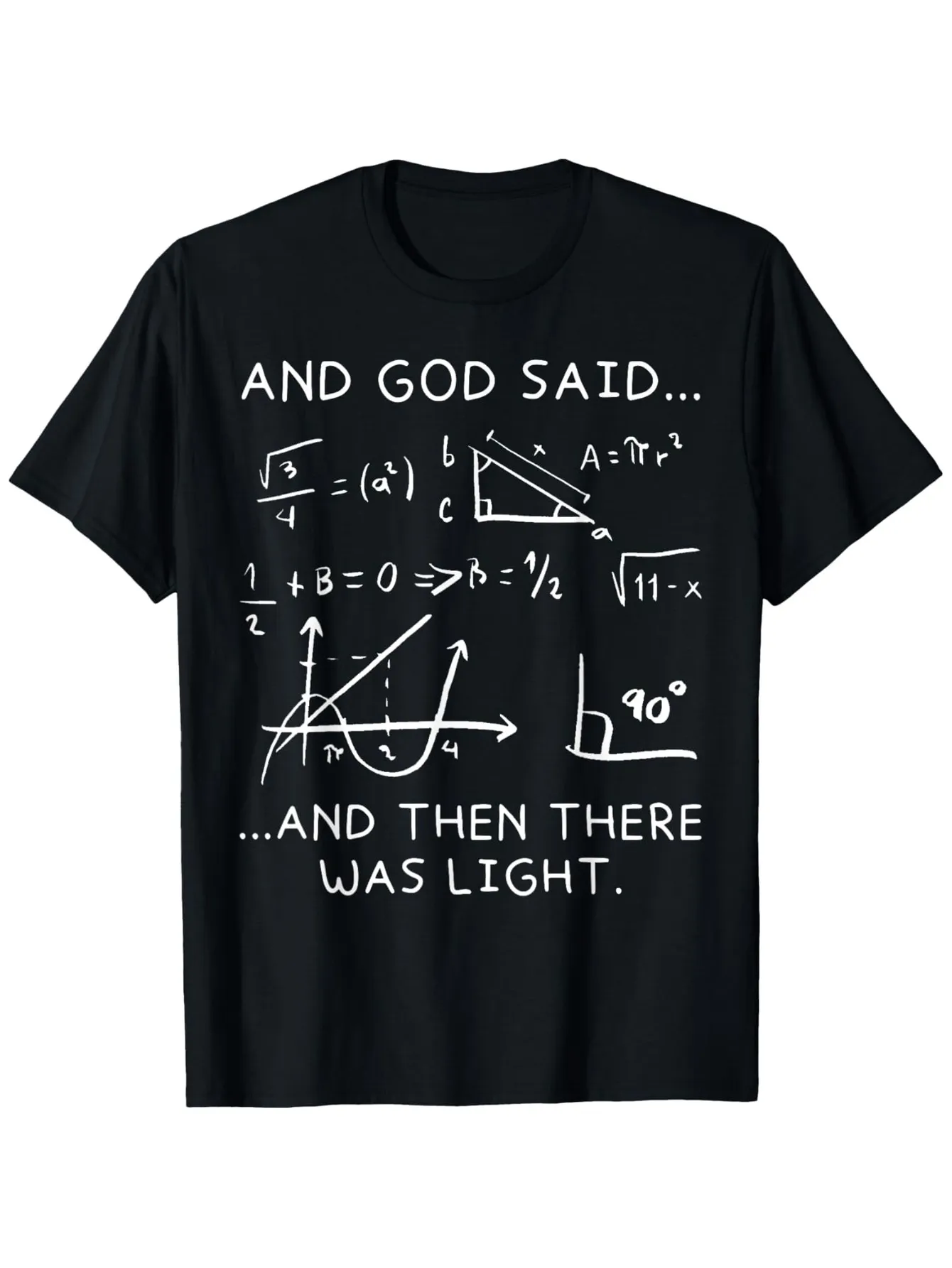 Tailorly Men's Printed Tee - And God Said Mathematical Equations Physics Inspiration Light sold by Tailorly