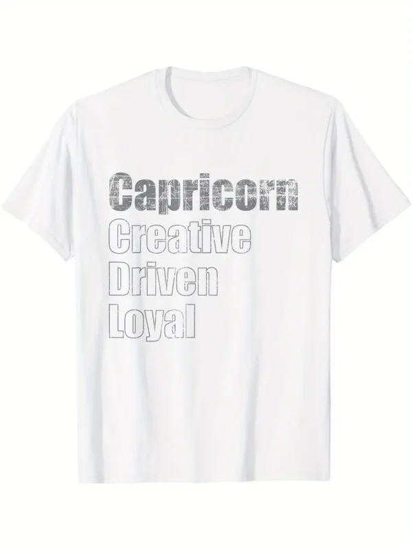 Tailorly Men's Printed Tee - Capricorn Creative Driven Loyal Zodiac Sign Traits T Shirt made by Tailorly