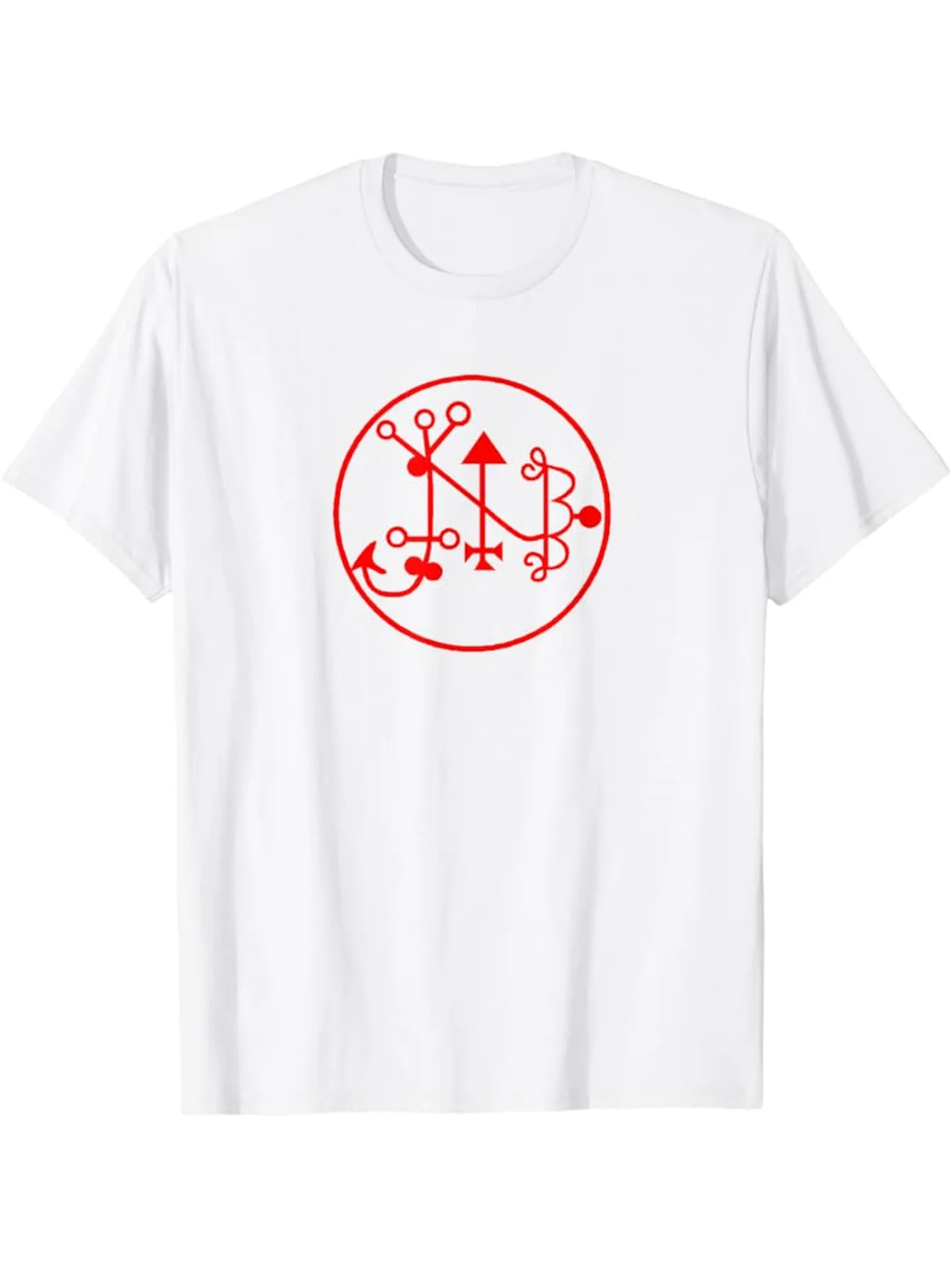 Tailorly Men's Printed Tee - Intricate Red Magical Circle Symbol With Mysterious Arcane Geometric Lines TShirt sold by Tailorly