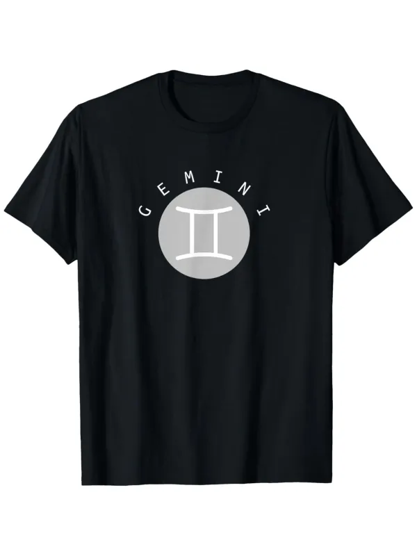 Tailorly Men's Printed Tee - Gemini Minimalist Gray Zodiac Circle Gemini Symbol made by Tailorly