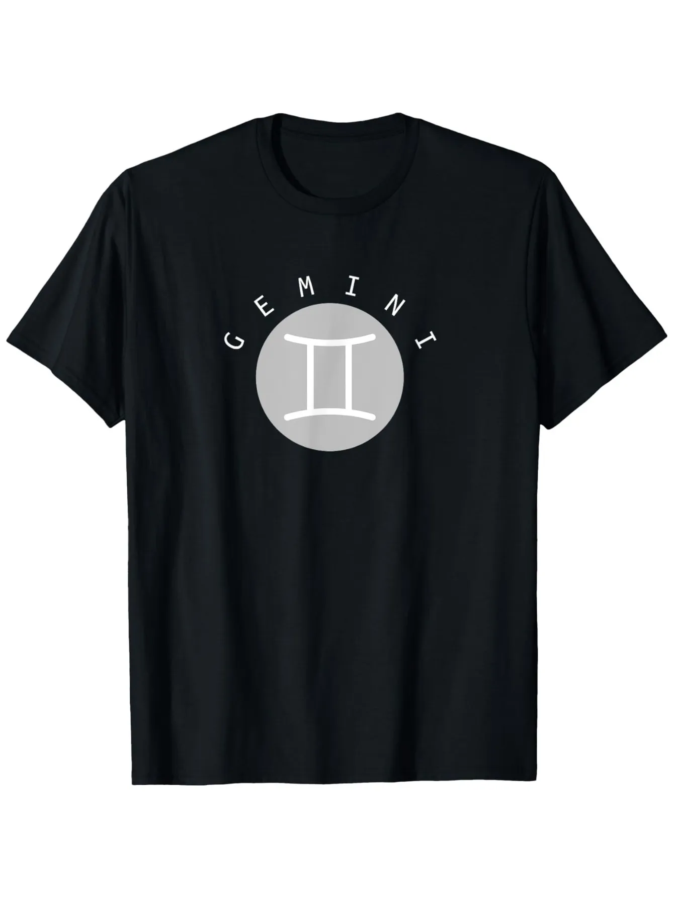 Tailorly Men's Printed Tee - Gemini Minimalist Gray Zodiac Circle Gemini Symbol sold by Tailorly
