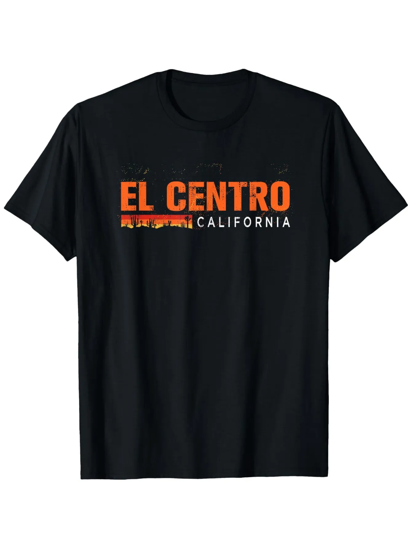 Tailorly Men's Printed Tee - El Centro California Orange Skyline Under City Night Lights sold by Tailorly