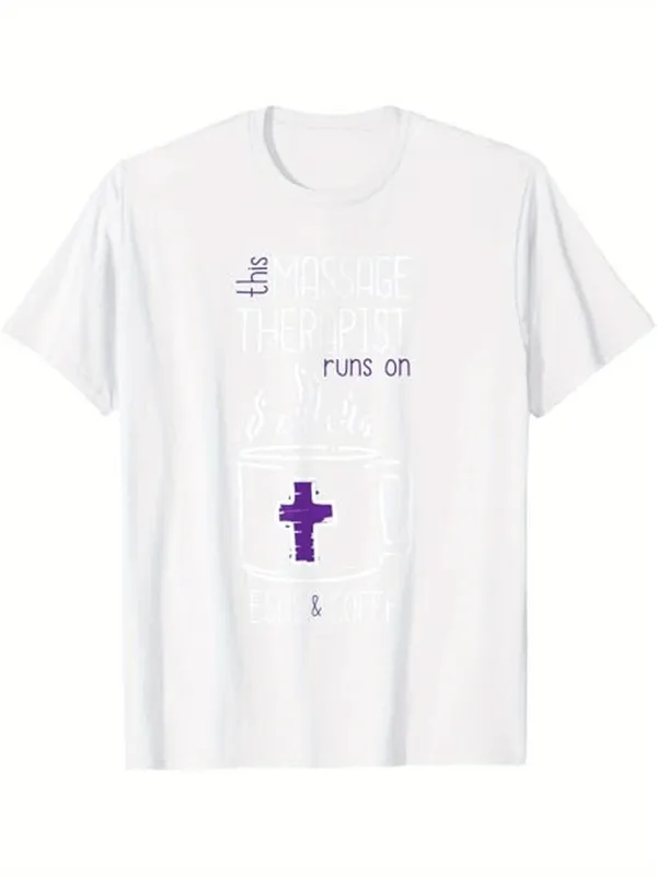 Tailorly Men's Printed Tee - Christian Faith Inspired Graphic With Purple Cross And Minimalist Elements made by Tailorly