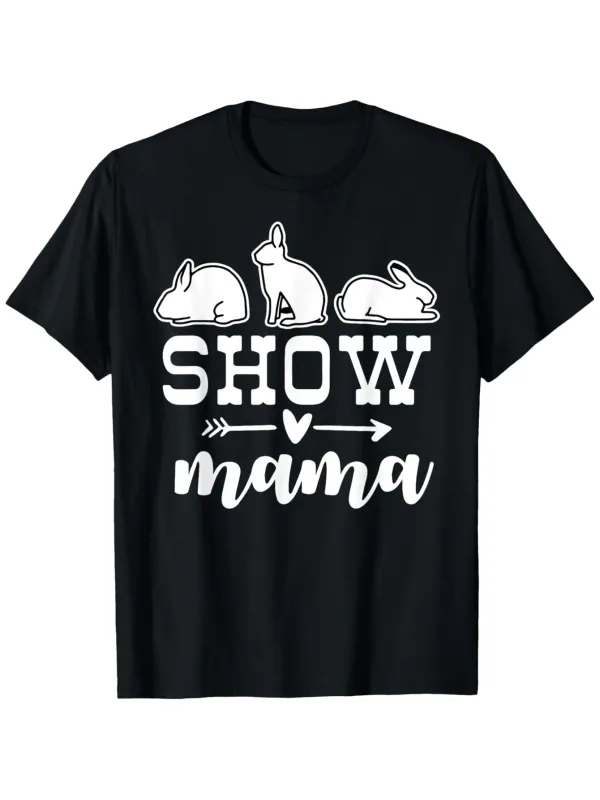 Tailorly Men's Printed Tee - Show Mama With Cute Bunnies Arrow And Handwritten Script Font Illustration made by Tailorly
