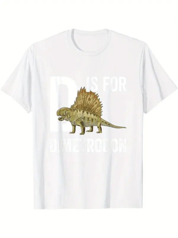 Tailorly Men's Printed Tee - P Is For Dinosaur With Ancient Spikes And Prehistoric Landscape Dimetrodon made by Tailorly