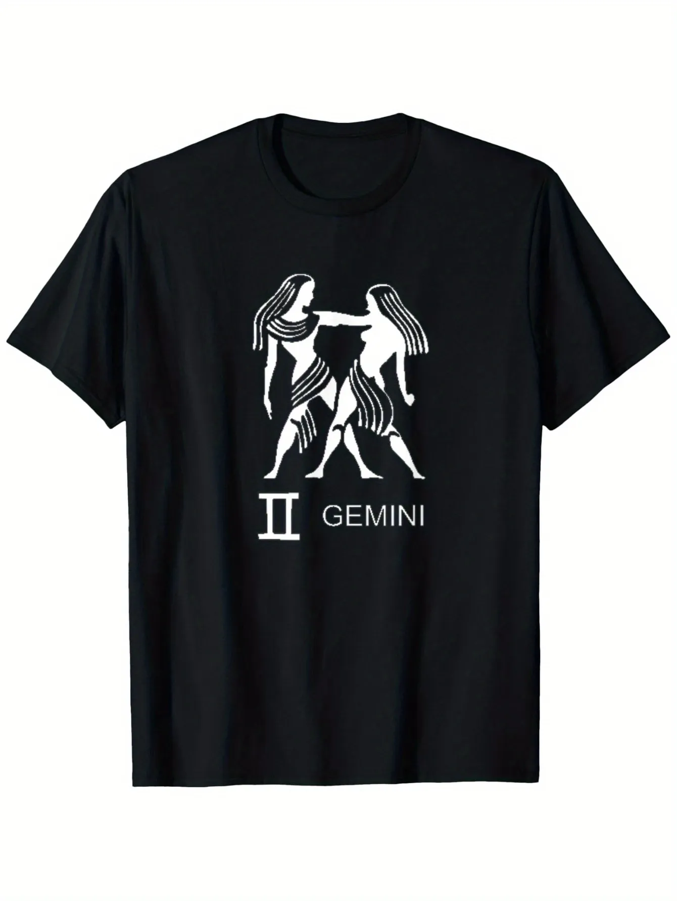 Tailorly Men's Printed Tee - Gemini Art Deco Style Graphic Twin Figures Zodiac sold by Tailorly