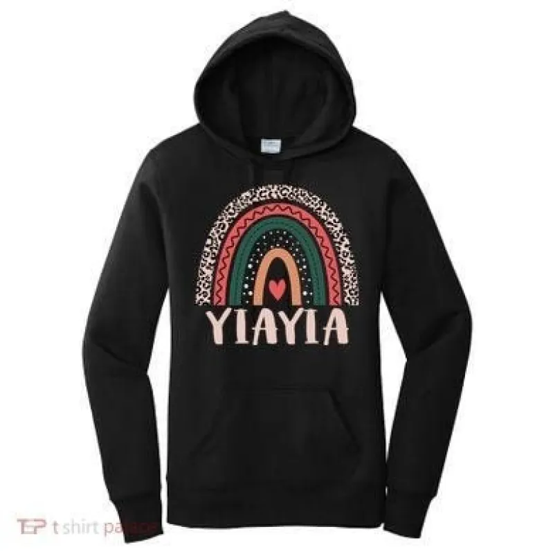 Tailorly Women's Printed Hoodie - Yiayia Colorful Dotted Rainbow With Heart Motif Hoodie made by Tailorly