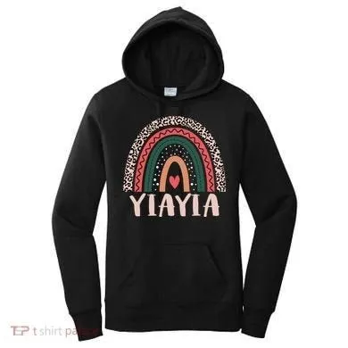 Tailorly Women's Printed Hoodie - Yiayia Colorful Dotted Rainbow With Heart Motif Hoodie sold by Tailorly