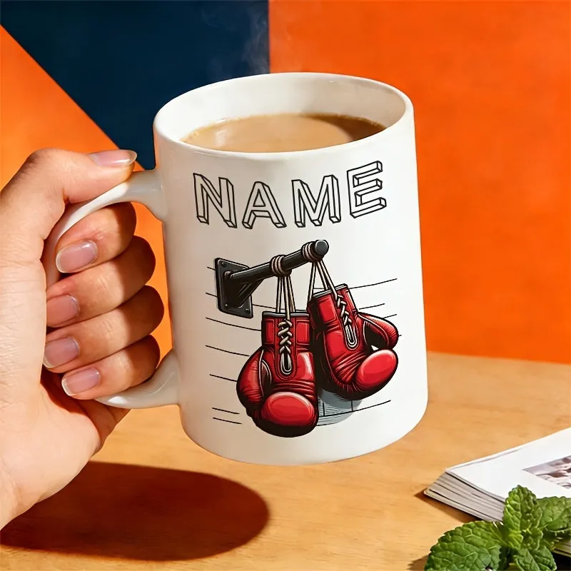 Tailorly White Ceramic 11 oz Mug - red boxing glove made by Tailorly