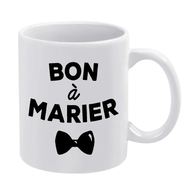 Tailorly White Ceramic 11 oz Mug - Elegant Black Formal Bow Tie Icon Centered On A White Ceramic Bowtie made by Tailorly
