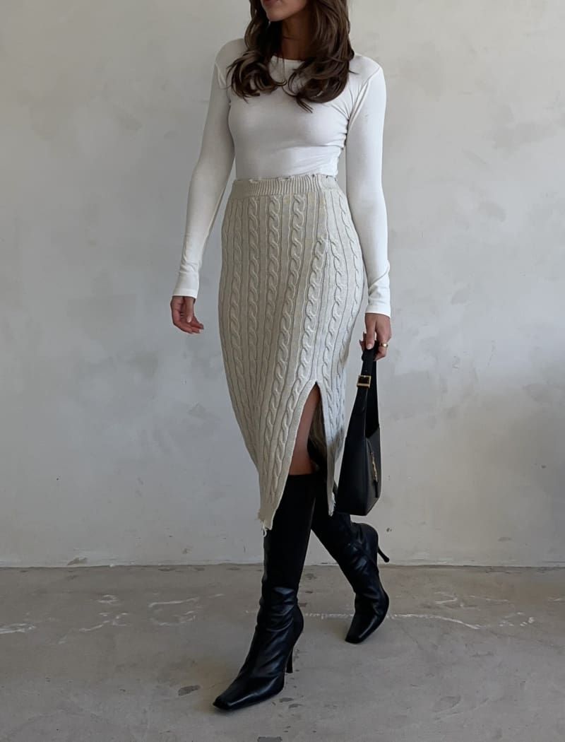 Lonely Hearts Midi Skirt | Moon Mist sold by Rumored product image thumbnail 3