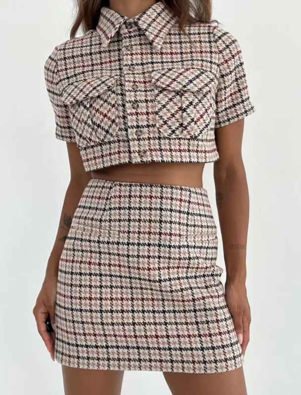 Coco Top | Newbury Plaid Tweed sold by Rumored