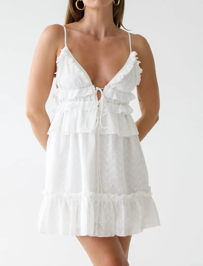 Rosie Mini Dress | White Eyelet sold by Rumored product image thumbnail 5