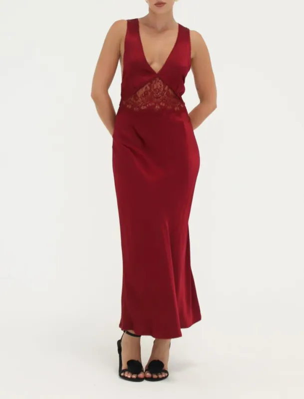 Vanity Midi Dress | Merlot sold by Rumored