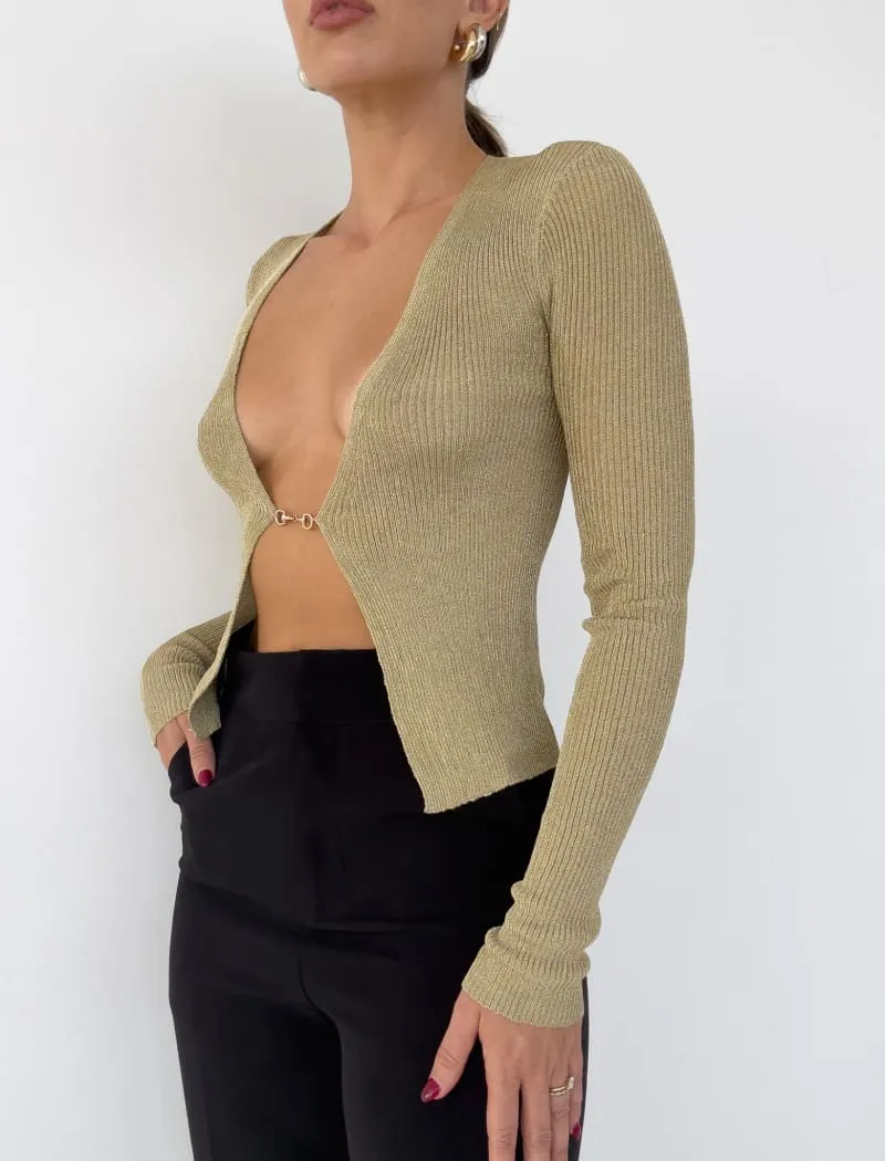 Presley Knit Top | Gold Shimmer sold by Rumored product image thumbnail 4