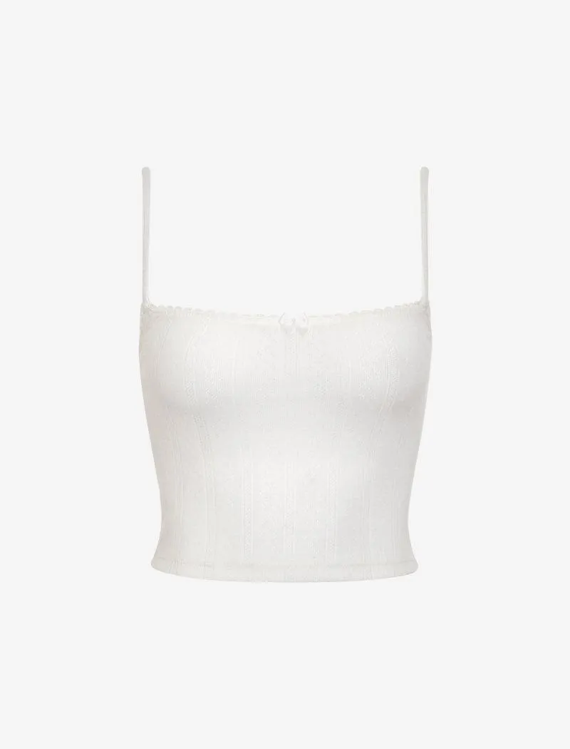 Topanga Tank | White Pointelle sold by Rumored product image thumbnail 2
