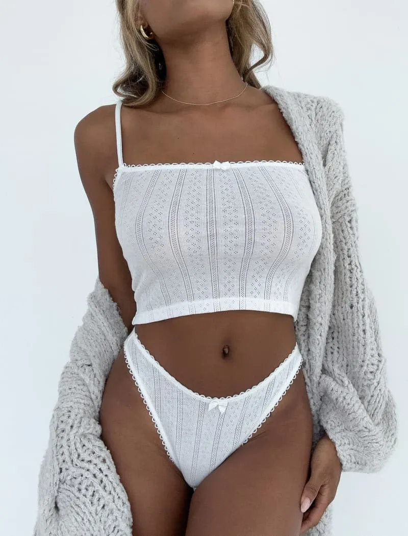 Topanga Tank | White Pointelle sold by Rumored product image thumbnail 5