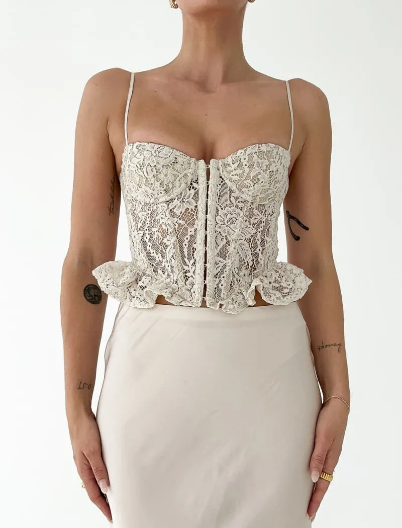 Cabaret Corset | Cream Lace sold by Rumored product image thumbnail 4