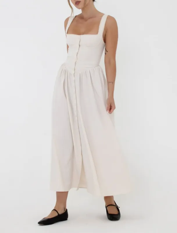 Antoinette Midi Dress | Cream sold by Rumored