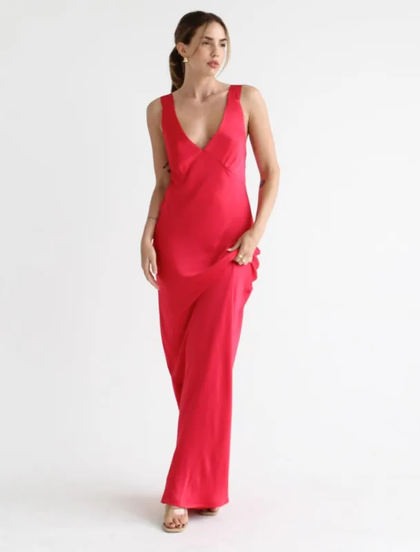 Sunset Strip Maxi Dress | Cranberry sold by Rumored