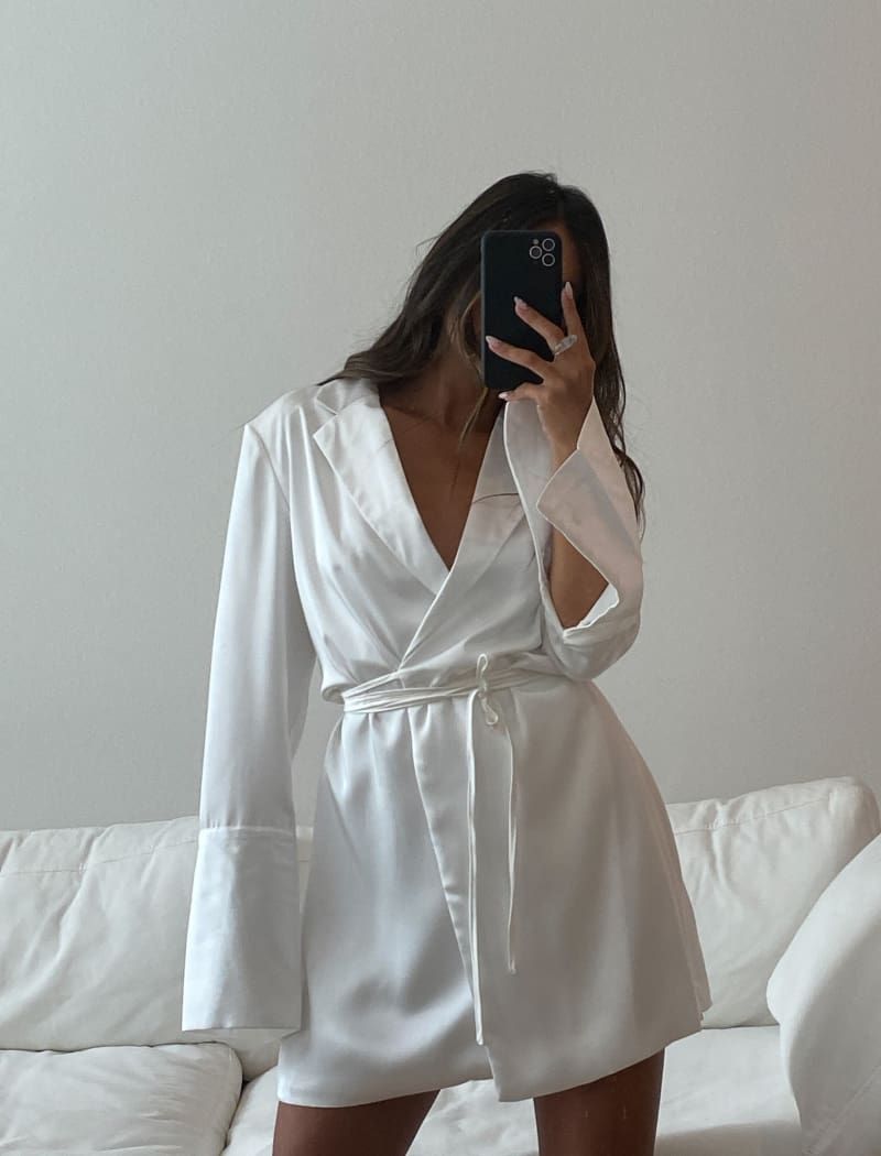 Gramercy Blazer Dress | White sold by Rumored