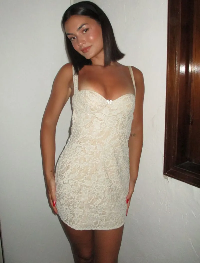 Loverboy Mini Dress | Cream Lace sold by Rumored