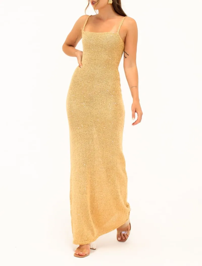 Palm Beach Maxi Dress | Gold Sequin sold by Rumored product image thumbnail 5