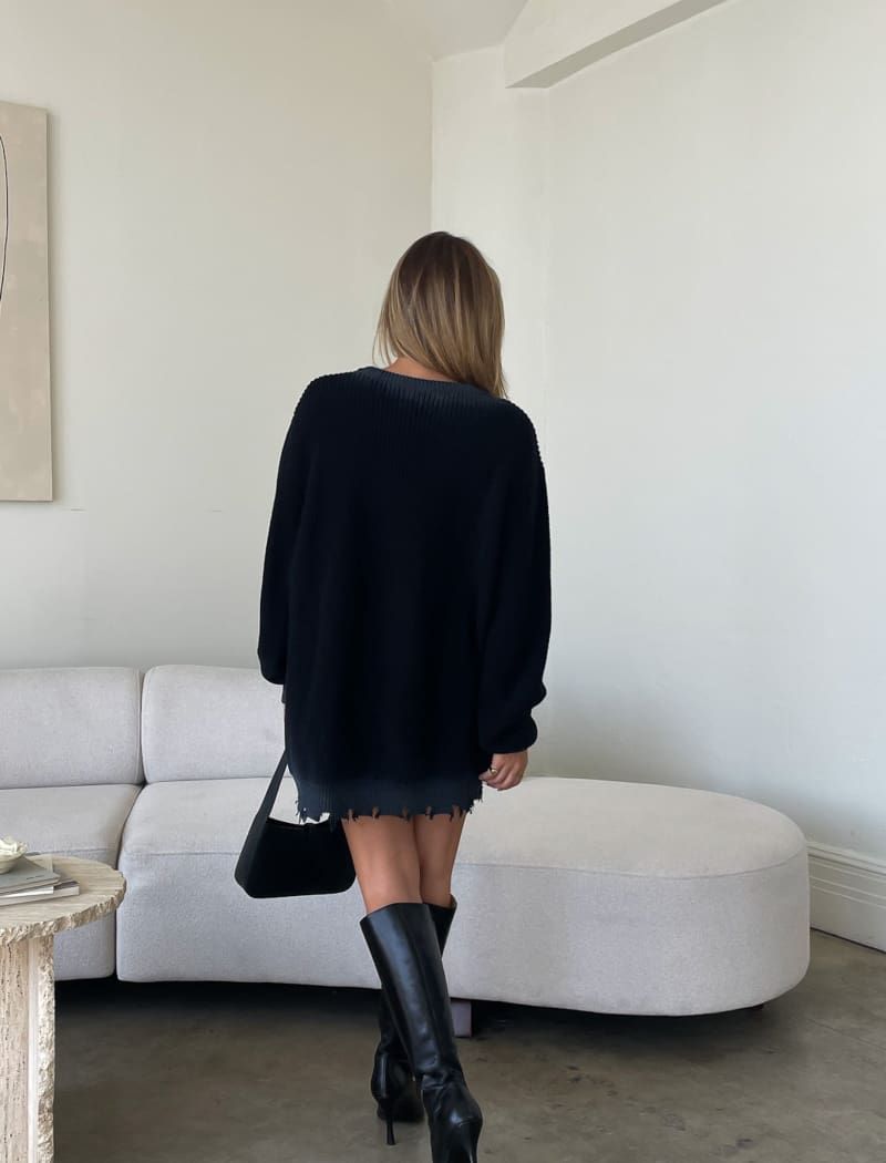 Lonely Hearts Sweater | Coal Black sold by Rumored product image thumbnail 6