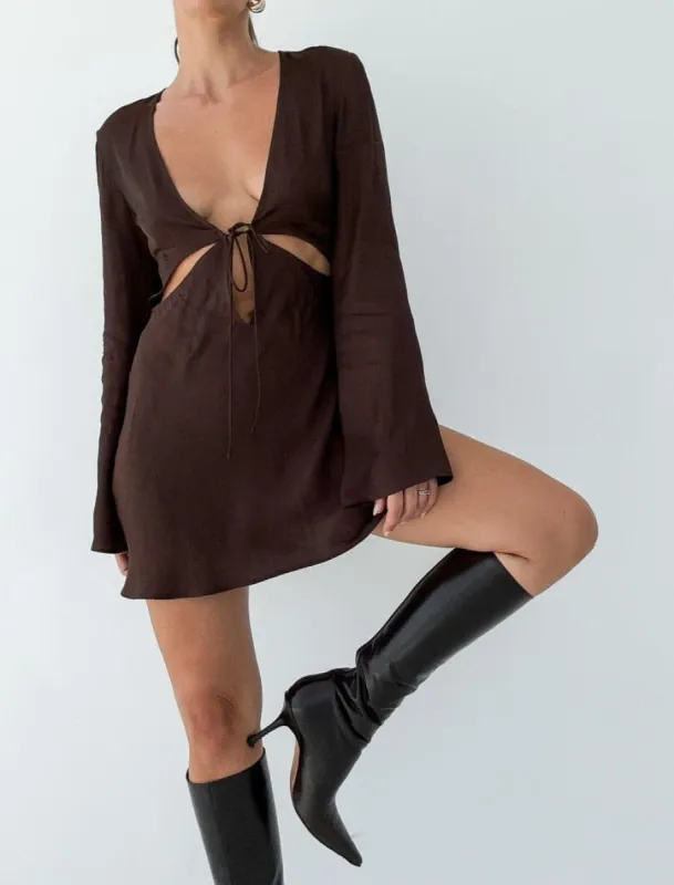 High Hopes Mini Dress | Espresso sold by Rumored