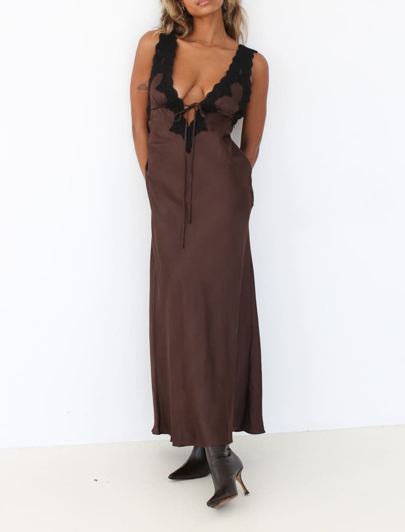 Venice Maxi Dress | Espresso sold by Rumored