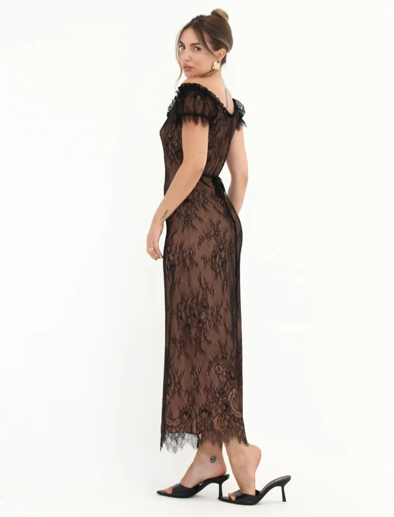 Victorian Midi Dress | Black Chantilly sold by Rumored product image thumbnail 5