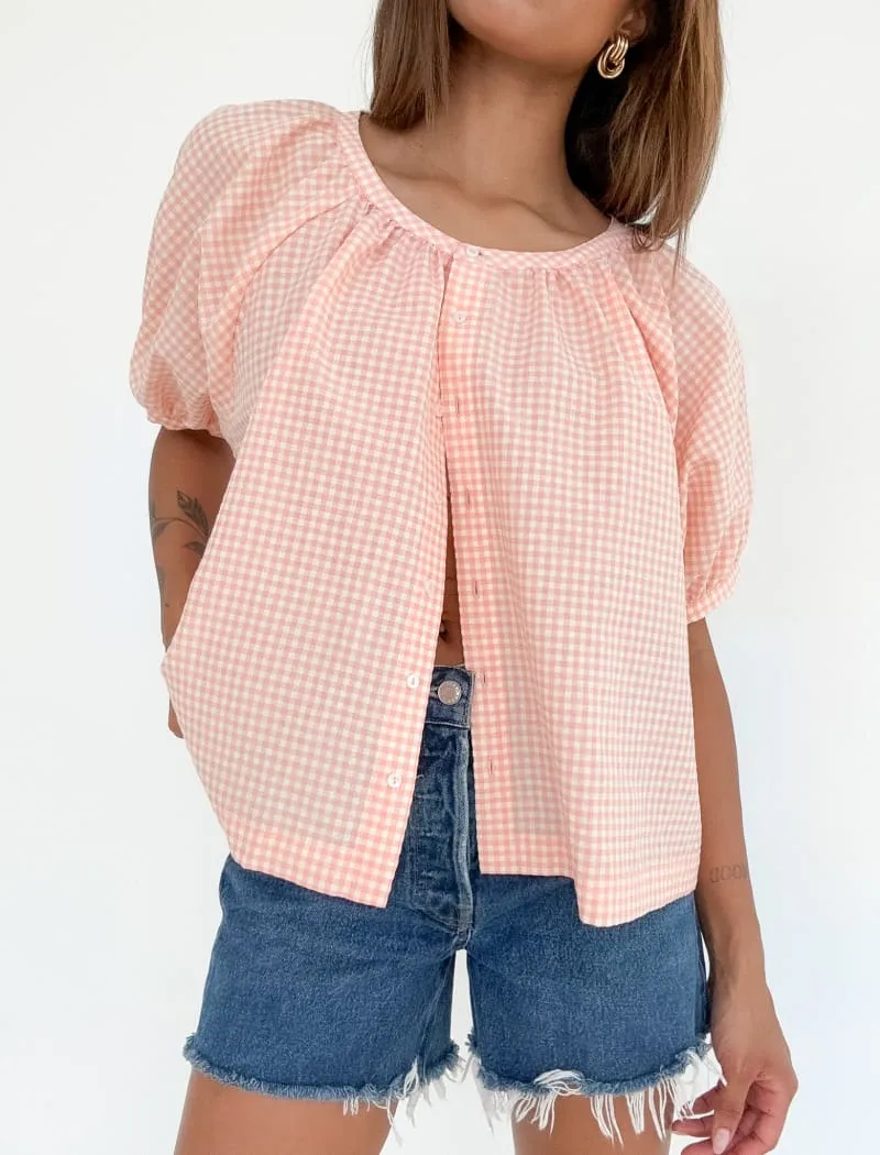 Eden Prairie Blouse | Peach Gingham sold by Rumored product image thumbnail 3