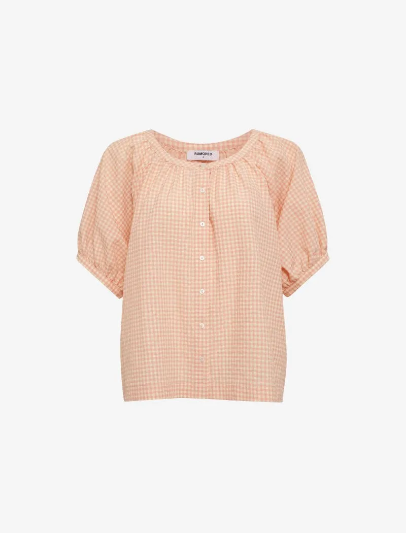 Eden Prairie Blouse | Peach Gingham sold by Rumored product image thumbnail 2