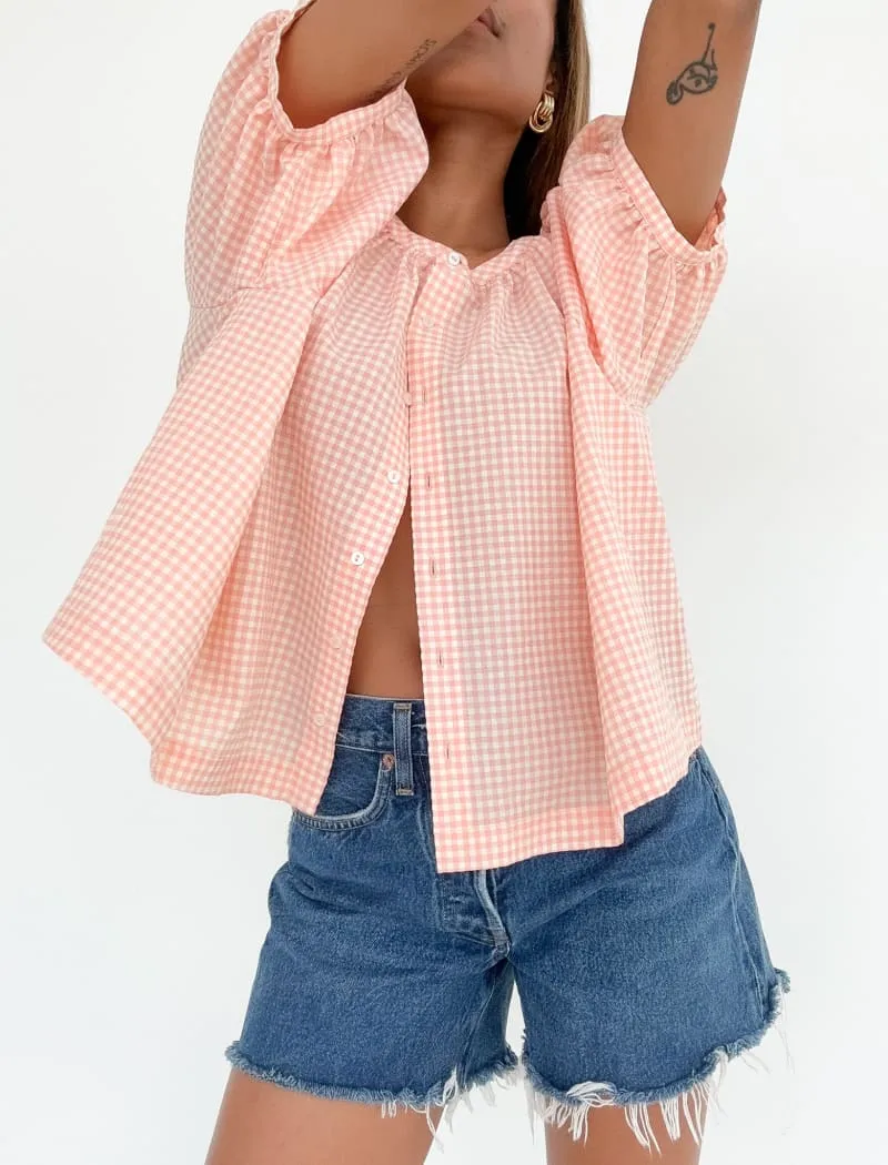 Eden Prairie Blouse | Peach Gingham sold by Rumored product image thumbnail 4