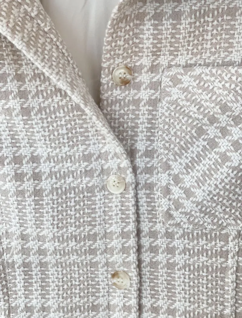 Notting Hill Mini Dress | Beige Glen Plaid sold by Rumored product image thumbnail 3