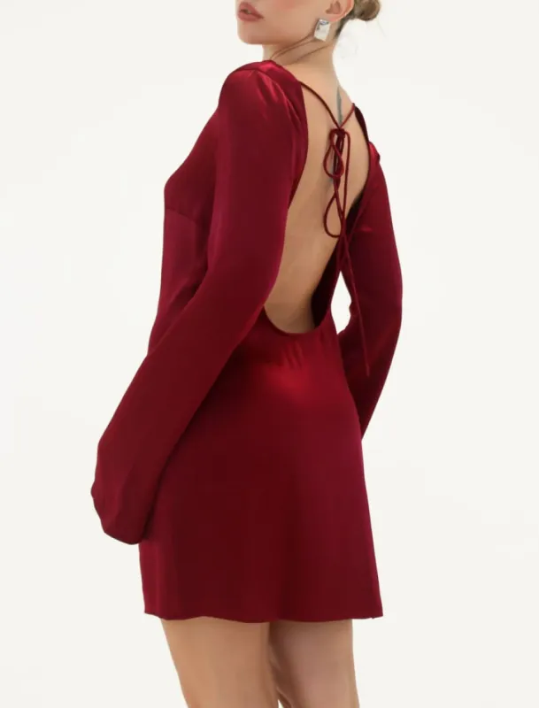 Sweet Talker Mini Dress | Merlot sold by Rumored