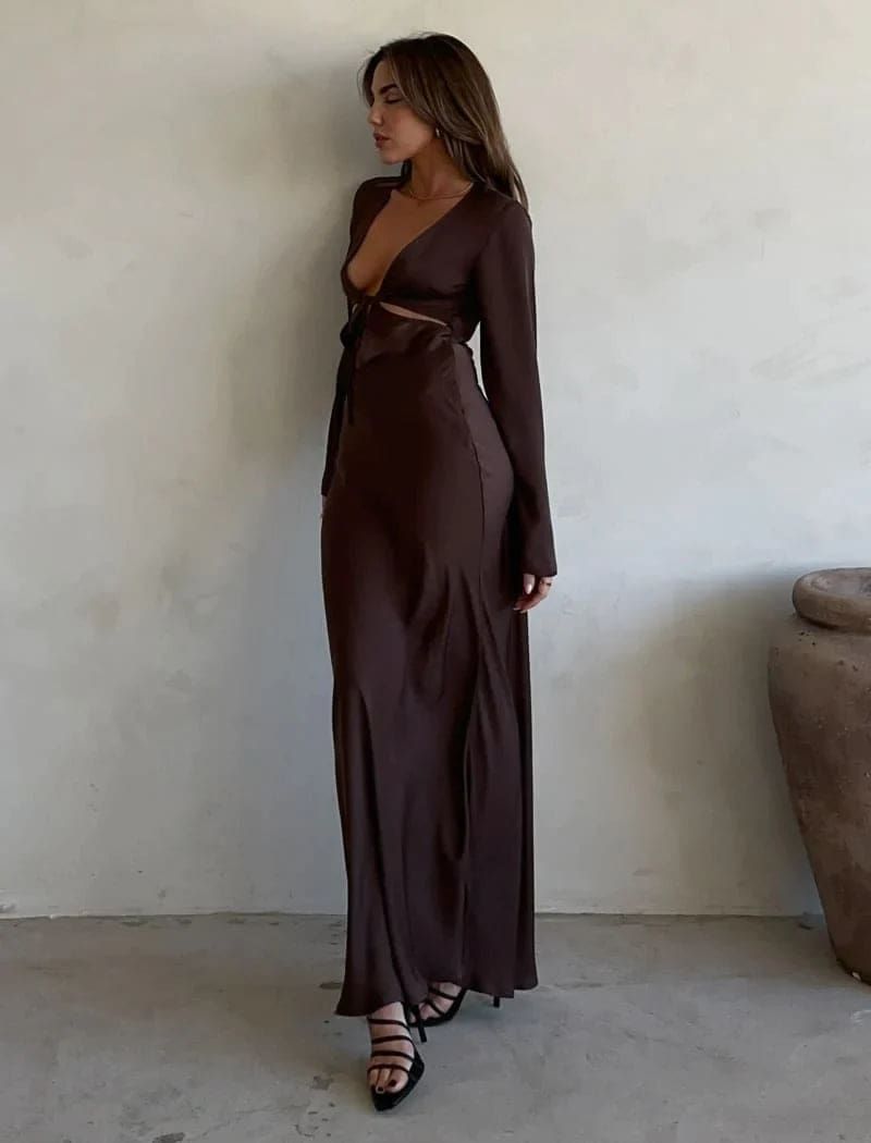 High Hopes Maxi Dress | Chocolate sold by Rumored product image thumbnail 5