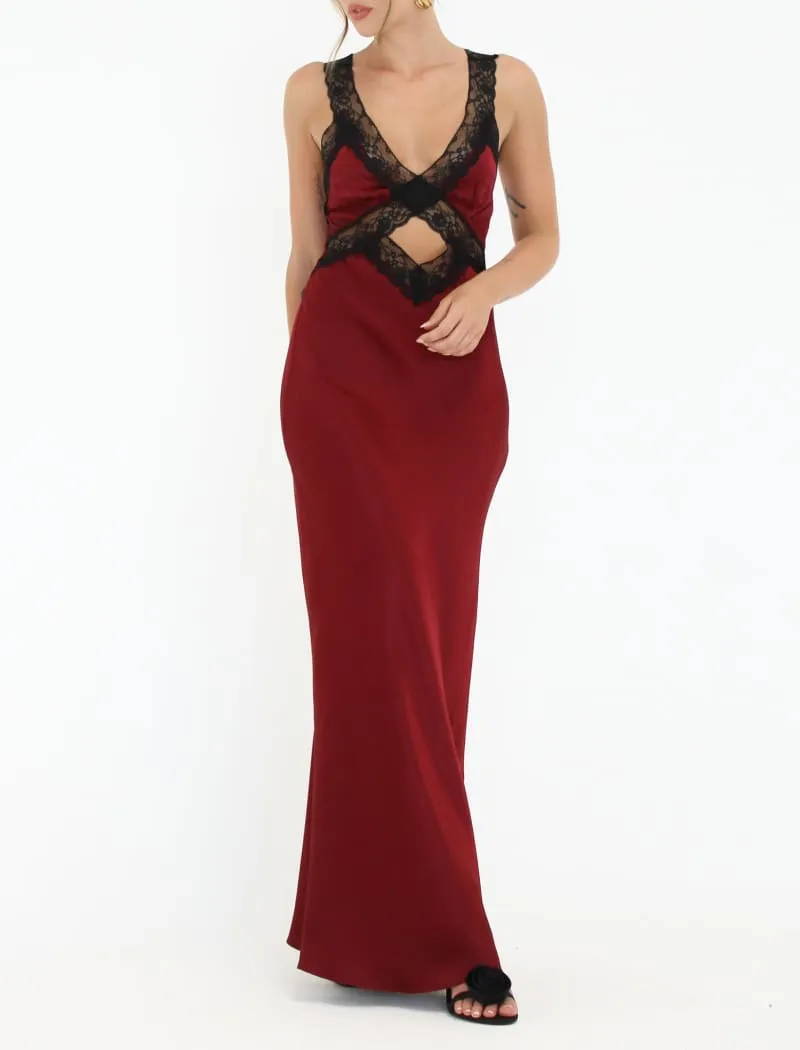 Crossroads Maxi Dress | Garnet sold by Rumored product image thumbnail 3