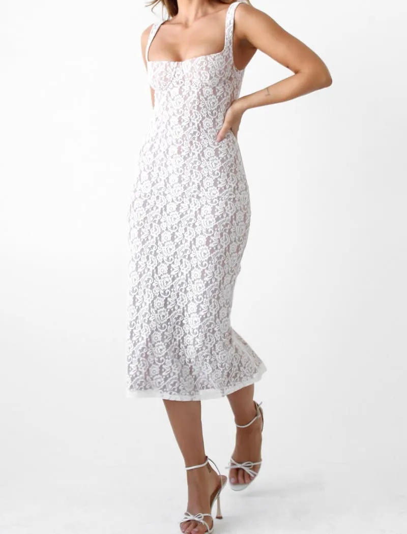 Runway Midi Dress | White Lace sold by Rumored product image thumbnail 3