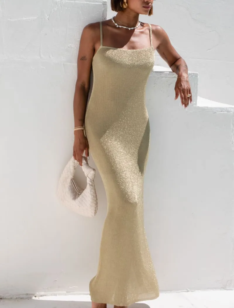 Mirage Maxi Dress | Gold Shimmer sold by Rumored product image thumbnail 4
