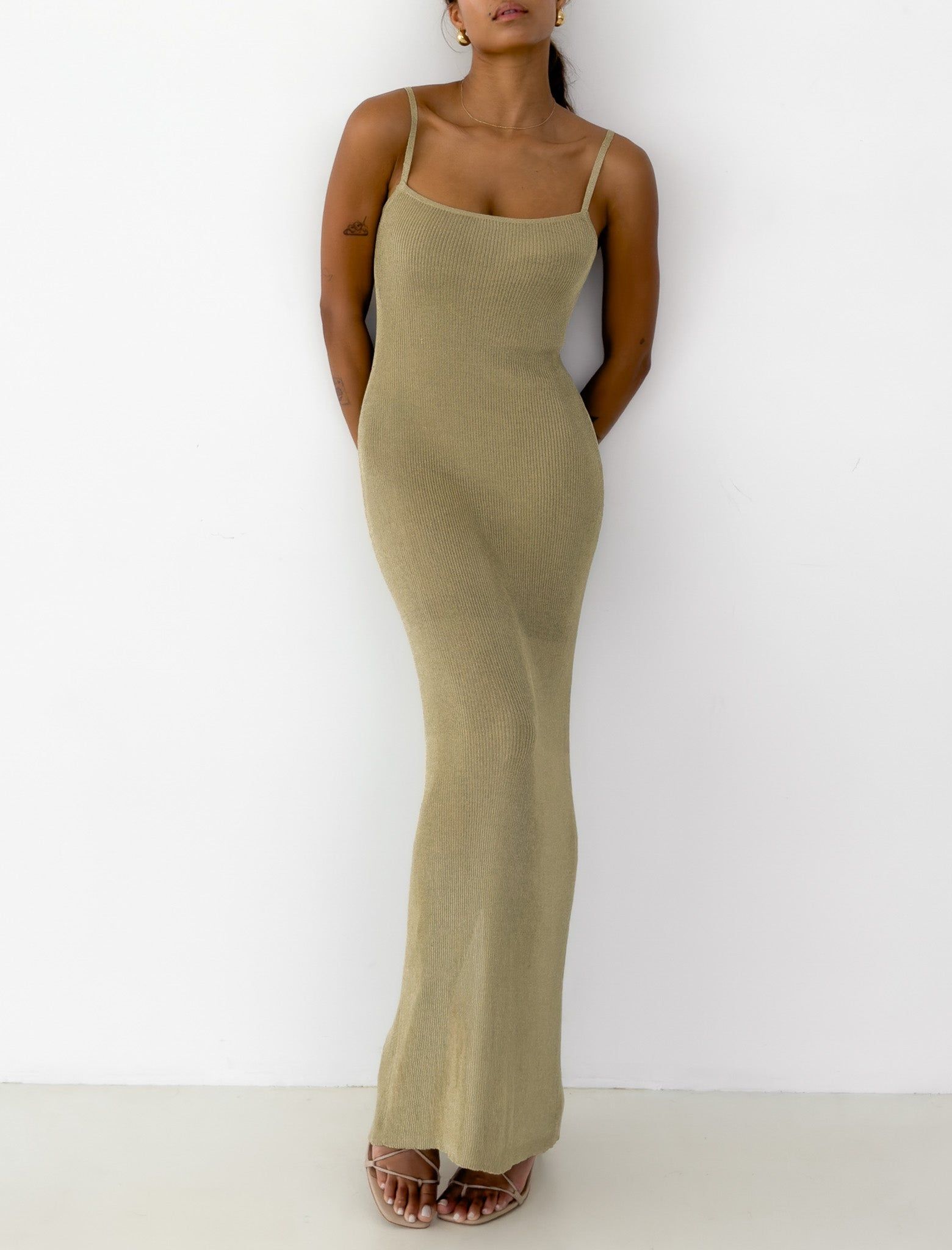 Glitz Maxi Dress | Gold Shimmer sold by Rumored