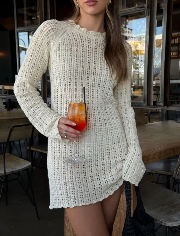 Beyond The Sea Mini Dress | Cream made by Rumored